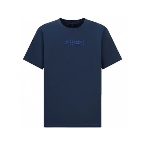 펜디 남성 블루 반팔 티셔츠 - Fendi Mens Blue Tshirts - fec148… - 1