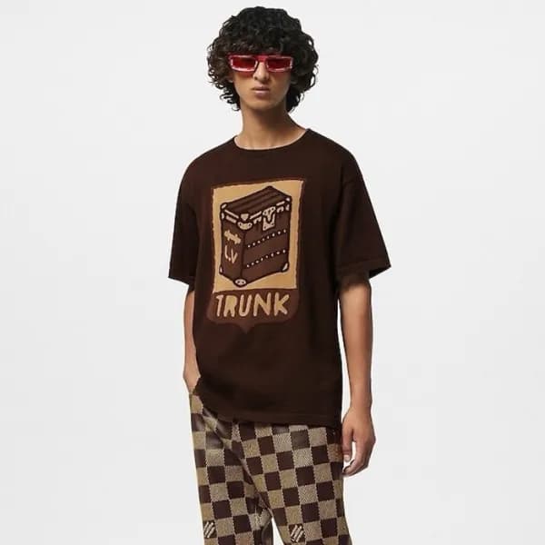 루이비통 남성 라운드 반팔 티셔츠 - Louis vuitton Mens Round Tshi… - 1