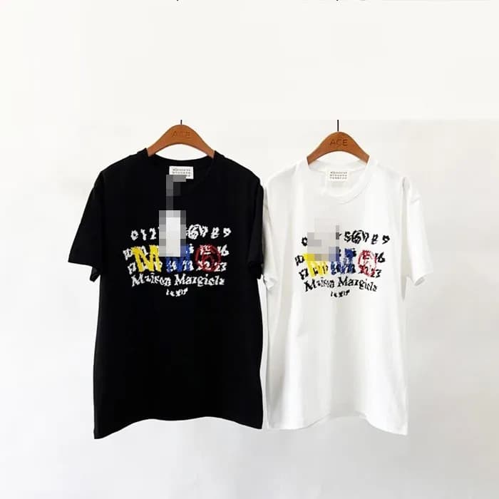 [당일배송] 메종 마르지엘라 남/녀 레이어로고 텀블러 넘버 프린팅 반팔티 - dd966x - 1
