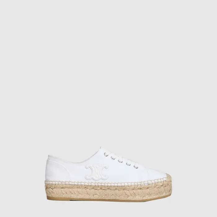 셀린느 여성 레 에스파드리유 레이스업 캔버스 카프스킨 - Celine Womens Les … - 1