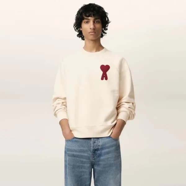 아미 남/녀 크루넥 긴팔티 - Ami Unisex Round Tshirt - amc8967… - 1