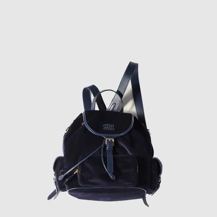 미우미우 여성 코듀로이 백팩 - MiuMiu Womens Corduroy Backpack … - 1