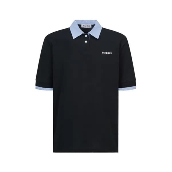 미우미우 남성 폴로 반팔 티셔츠 - Miumiu Mens Polo Tshirt - mic1… - 1