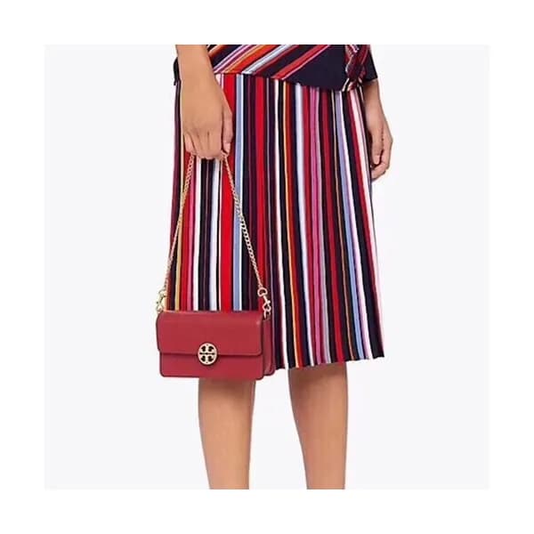 Tory Burch Leather Red Chelsea Chain Pouch Shoulde… - 1