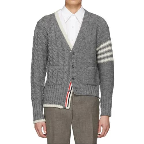 Thom Browne 2018 Mens V-neck Cardigen - 톰브라운 비대칭패턴… - 1