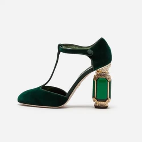 Dolce & Gabbana 2018 Crystal Embellish Mary Jane V…