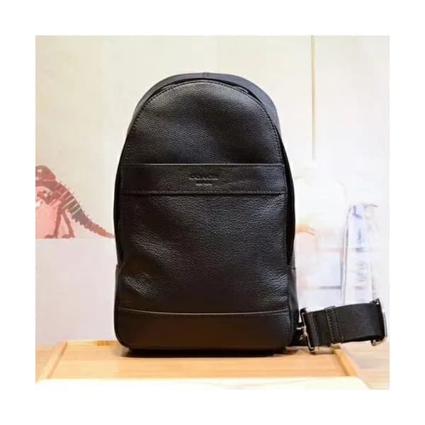 Coach Leather Hip Sack ,18cm - 코치 남성용 레더 힙색 , COAB… - 1