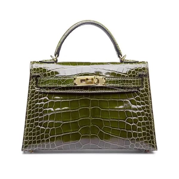 Hermes Mini Kelly 2 Crocodile Leather Tote Shoulde… - 1