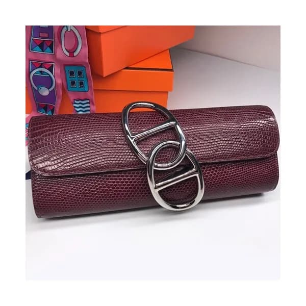 Hermes Egee Lizard Leather Clutch Bag - 에르메스 에게 리… - 1