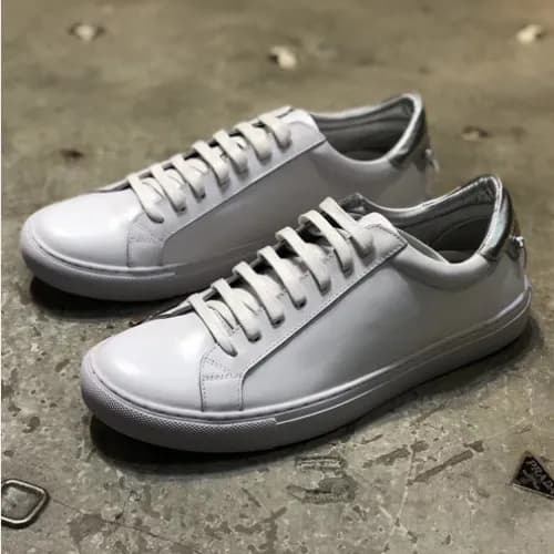 Givenchy 2018 Leather Sneakers Silver Tab - 지방시 매듭… - 1