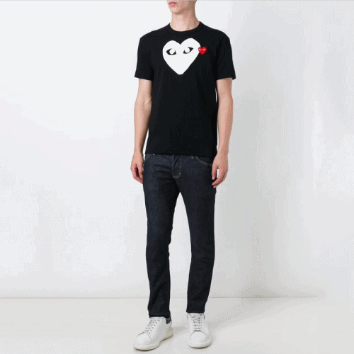 Cdgplay 2019 Mm/Wm Print Heart Cotton Short Sleeve… - 1