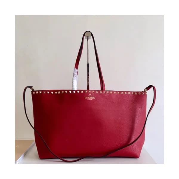 Valentino 2019 Leather Garavani Rockstud Tote Shou… - 1