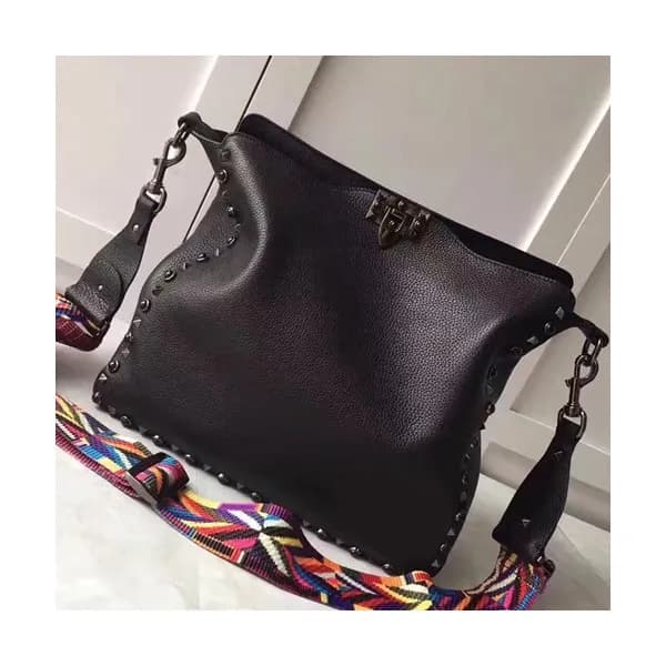 Valentino 2019 Leather Rockstud Shoudler Bag,31CM … - 1