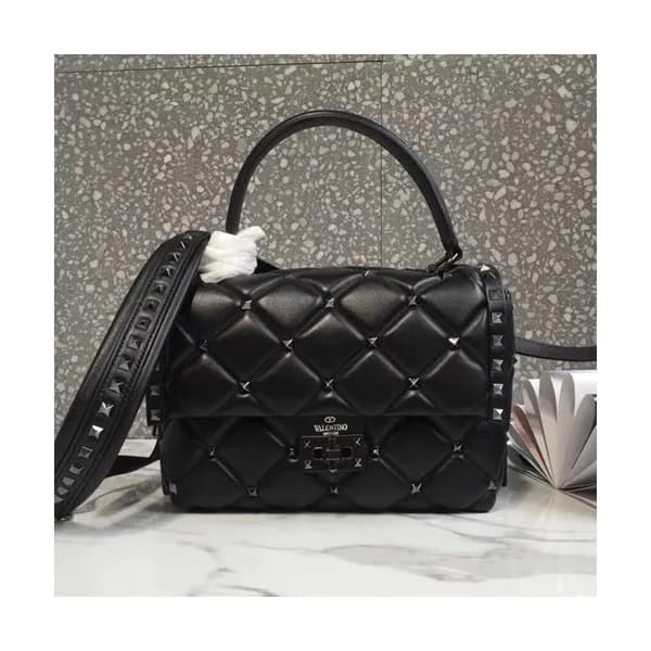 Valentino 2019 Leather Ruckstud Tote Shoudler Bag,… - 1