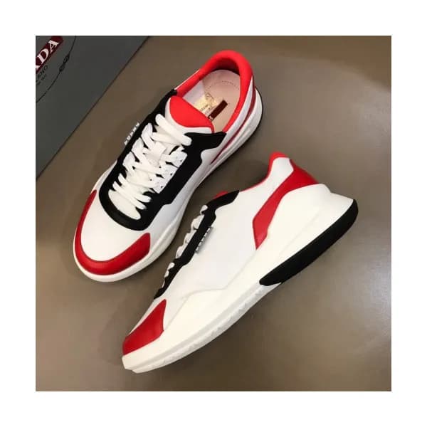 Prada 2019 Mens Business Logo Leather Sneakers - 프… - 1