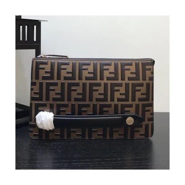 Fendi 2019 Leather Clutch Bag ,24CM - 펜디 2019 레더 남… - 1