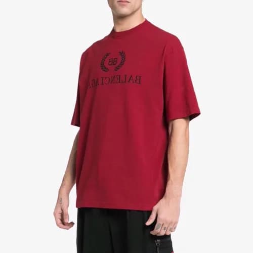 Balenciaga 2019 Mens Oversize Logo Short Sleeved T… - 1
