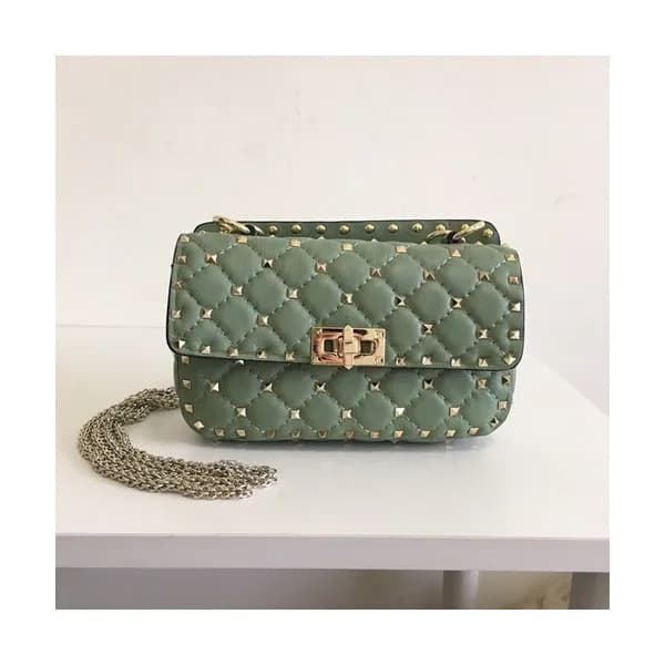 Valentino 2019 Garavani Ruckstud Spike Leather Cha… - 1