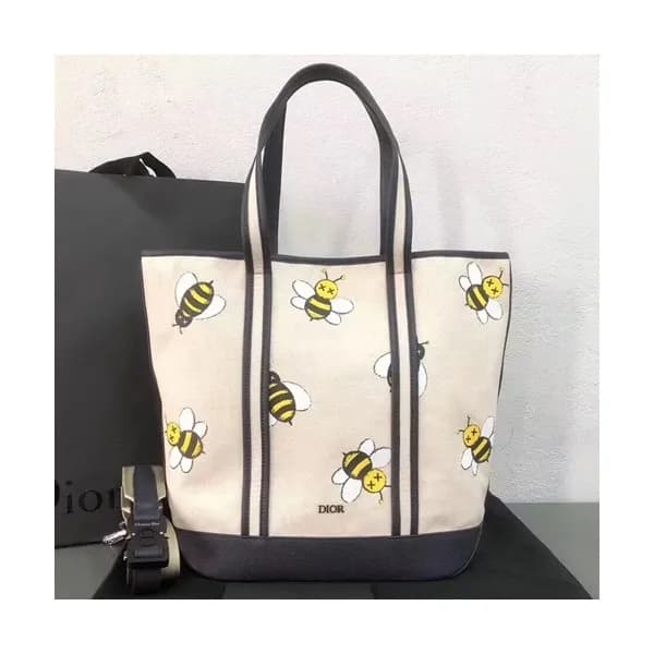 Dior x Kaws 2019 Canvas & Leather Tote Shoulder Sh… - 1