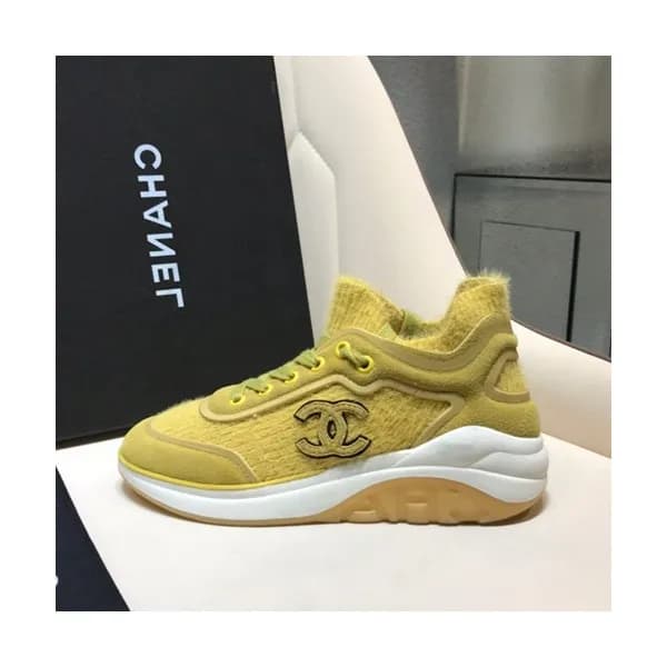 Chanel 2019 Ladies Suede & Knit Sneakers - 샤넬 2019… - 1