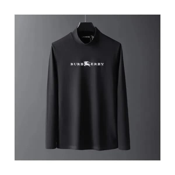 Burberry 2019 Mens Logo Cotton Turtle-neck Tshirt … - 1