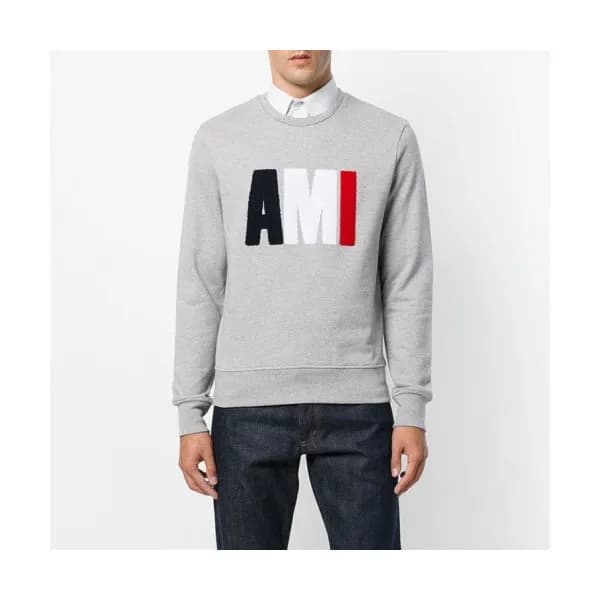 Ami 2019 Mm/Wm Logo Casual Cotton Man-to-man - 아미 … - 1