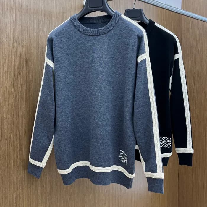 로에베 남성 그레이 크루넥 스웨터 - Loewe Mens Gray Sweaters - lo… - 1
