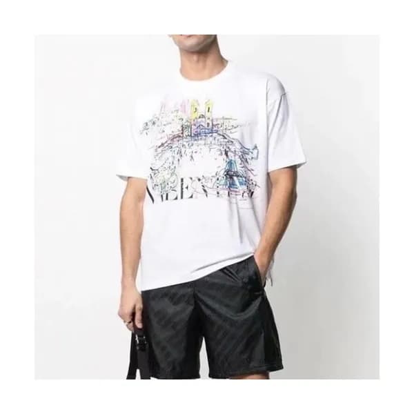 Valentino Mens Logo Crew-neck Short Sleeved Tshir… - 1