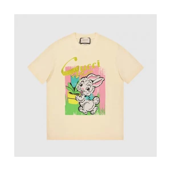 Gucci Mm/Wm Logo Short Sleeved Tshirts Ivory - 구찌… - 1