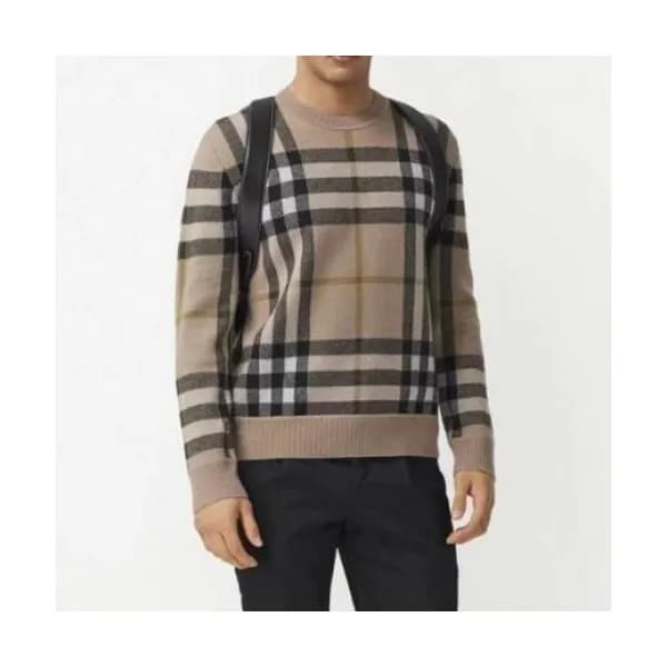 Burberry Mm/Wm Vintage Polo Wool Sweaters Beige -… - 1