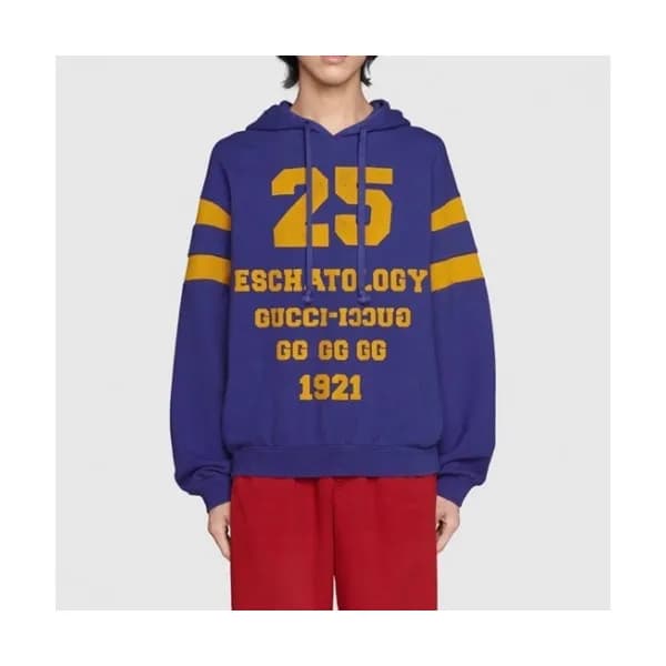 Gucci Mm/wm Logo Casual Oversize Cotton Hoodie Bl… - 1