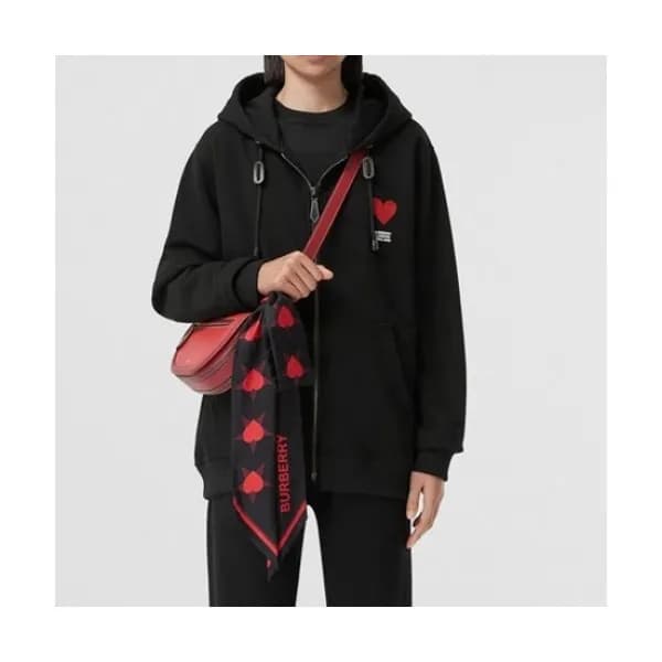 Burberry Mens Logo Casual Cotton Hoodie Black - 버버… - 1