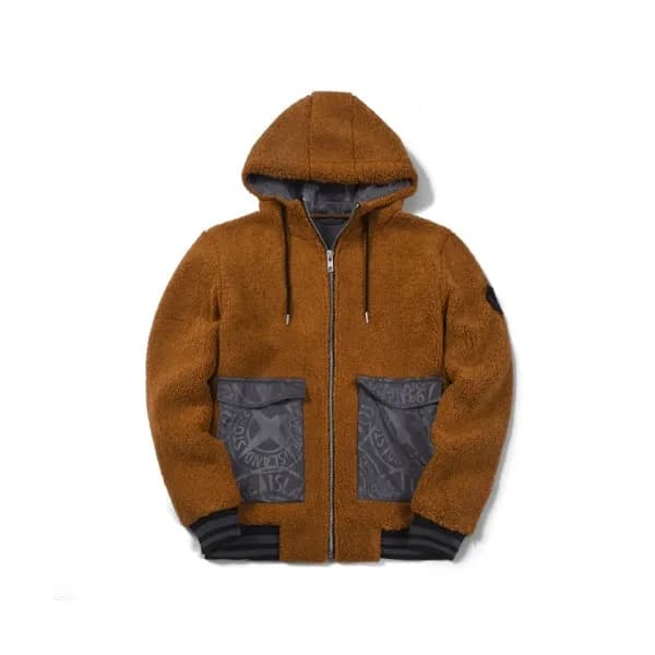 Stone Island Mens Logo Cotton Hoodie Brown - 스톤아… - 1