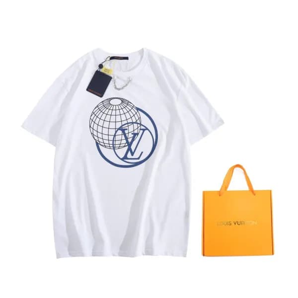 루이비통 남자 크루넥 화이트 반팔티 - Unisex White Tshirts - lou03… - 1