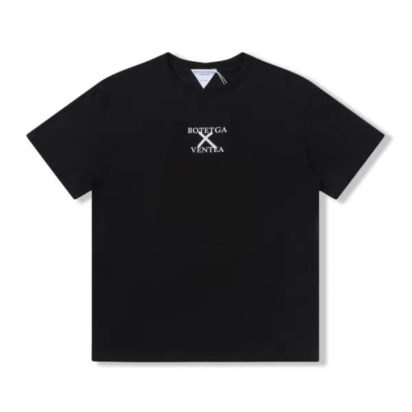 보테가 남자 크루넥 블랙 반팔티 - Unisex Black Tshirts - bot0209… - 1