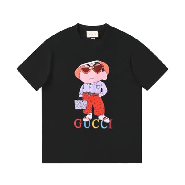 구찌 남성 크루넥 블랙 반팔티 - Mens Black Tshirts - guc04717x - 1