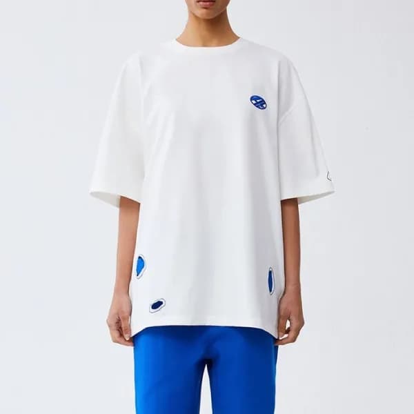 ADER 남/녀 모던 화이트 반팔티 - Unisex White Tshirts - ade01… - 1