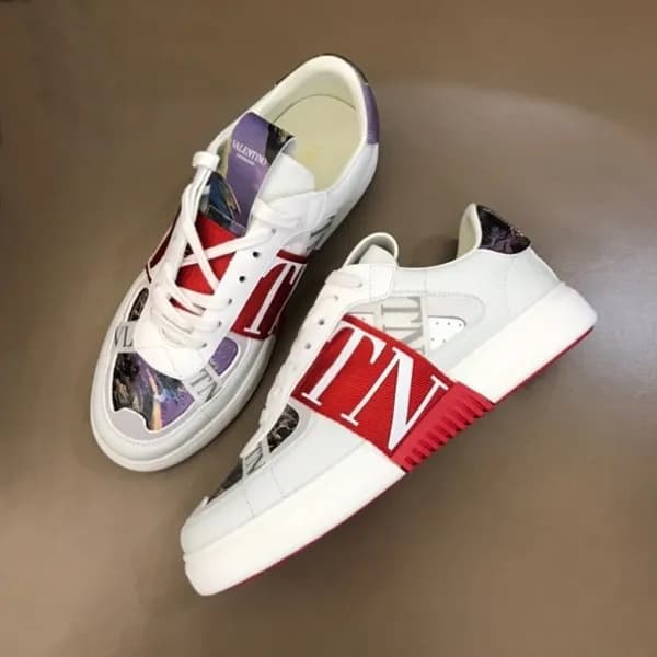 발렌티노 남/녀 트렌디 레드 스니커즈 - Unisex Red Sneakers - val02… - 1
