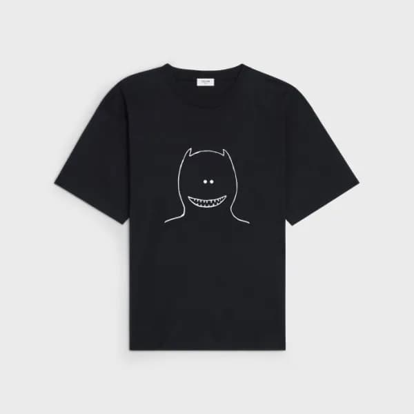 셀린느 남성 크루넥 블랙 반팔티 - Mens Black Tshirts - cel0411x - 1