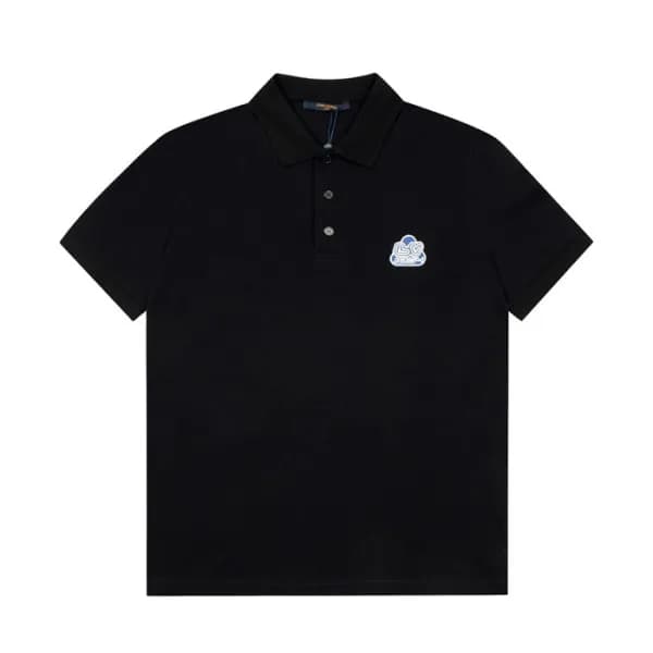 루이비통 남성 블랙 폴로 반팔티 - Mens Black Tshirts - lou04987x - 1