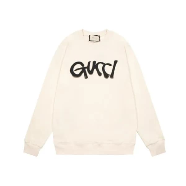 구찌 남/녀 캐쥬얼 아이보리 맨투맨 - Unisex Ivory Tshirts - Guc05… - 1