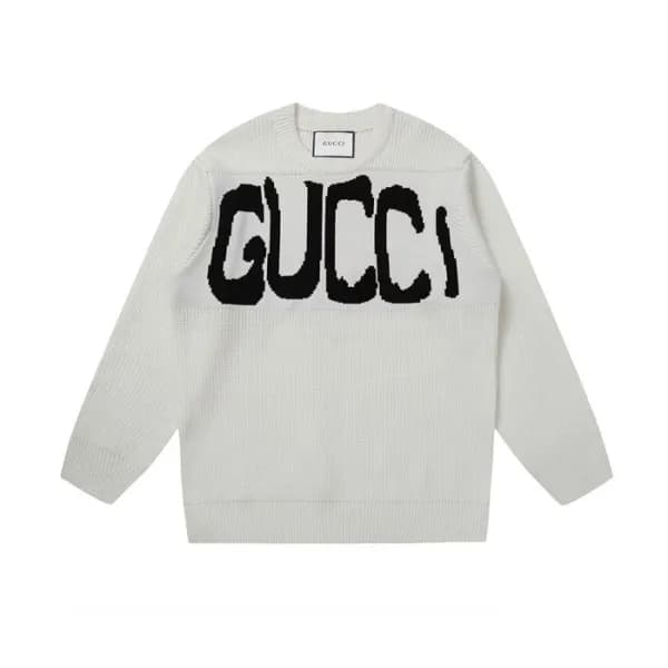구찌 남성 화이트 크루넥 니트 - Gucci Mens White Knits - gu006x - 1