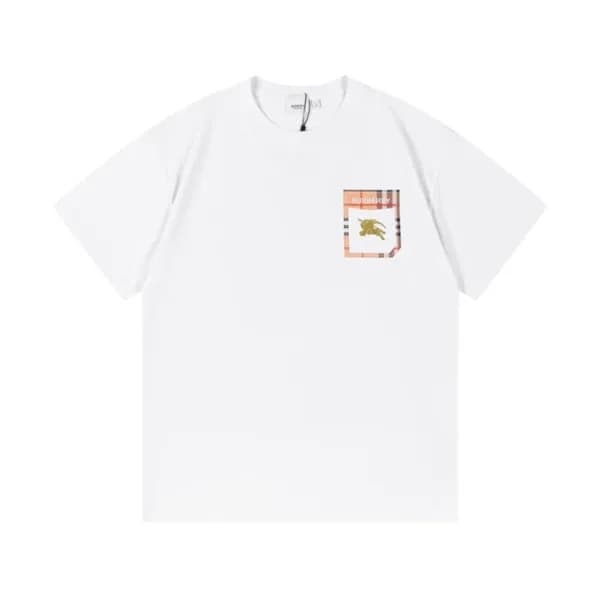 버버리 남성 화이트 크루넥 반팔티 - Burberry Mens White Tshirts -… - 1