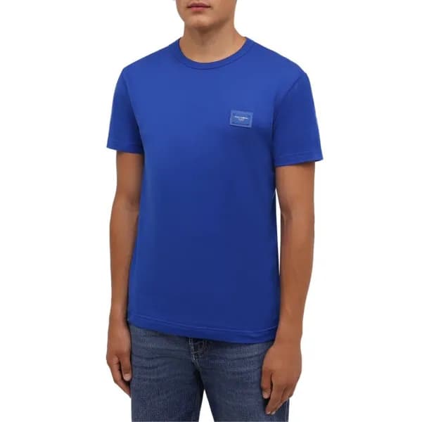 돌체앤가바나 남성 블루 반팔티 - Dolce&Gabbana Mens Blue Tshirts… - 1