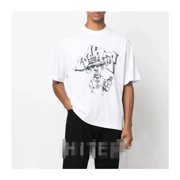 오프화이트 남성 모던 화이트 반팔티 - Off white Mens White Short s… - 1
