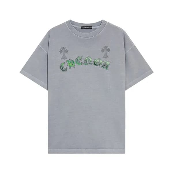 크롬하츠 남성 그레이 크루넥 반팔티 - Chrom Hearts Mens Gray Short… - 1