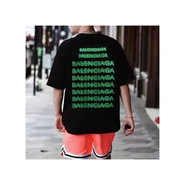 발렌시아가 남성 블랙 크루넥 반팔티 - Balenciaga Mens Black Short … - 1