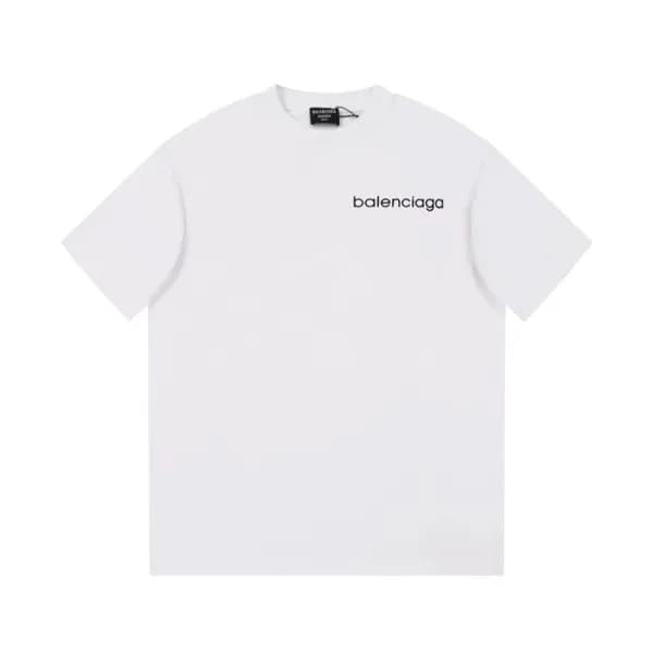 발렌시아가 남성 화이트 크루넥 반팔티 - Balenciaga Mens White Short… - 1