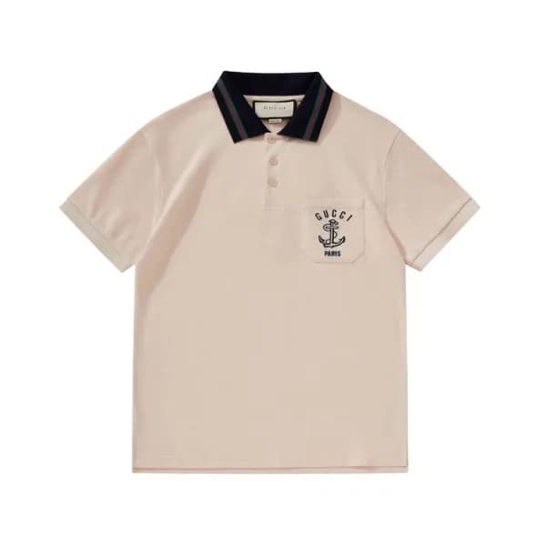 구찌 남/녀 아이보리 폴로 반팔티 - Gucci Unisex Ivory Short slee… - 1
