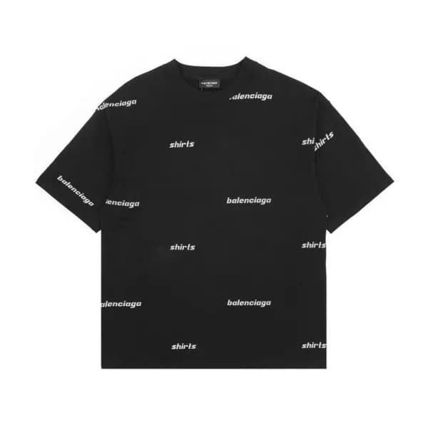 발렌시아가 남성 블랙 크루넥 반팔티 - Balenciaga Mens Black Short … - 1
